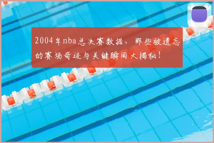 2004年nba总决赛数据，那些被遗忘的赛场奇迹与关键瞬间大揭秘！